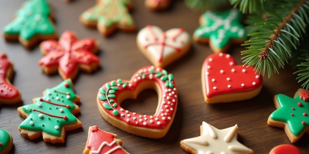 Colorful cookie cutters in various shapes on a wooden table.