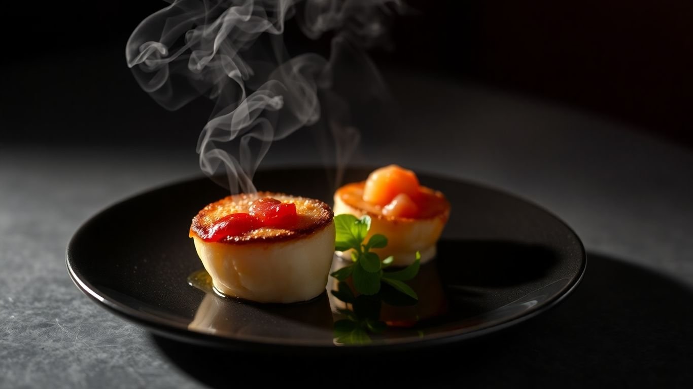 Gourmet appetizer for one, beautifully plated and lit.