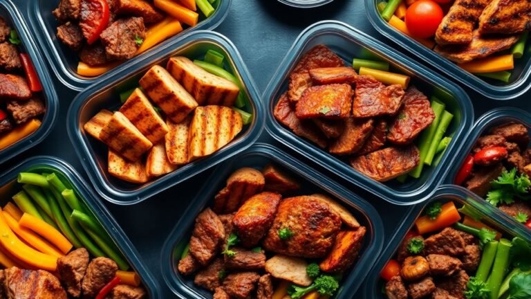Healthy high-protein meal prep containers for weight loss.