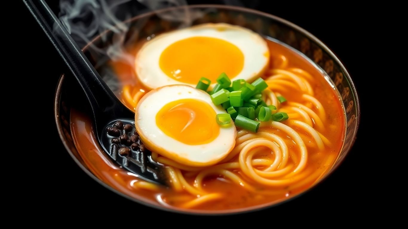 Steaming bowl of ramen noodles for a solo dinner.